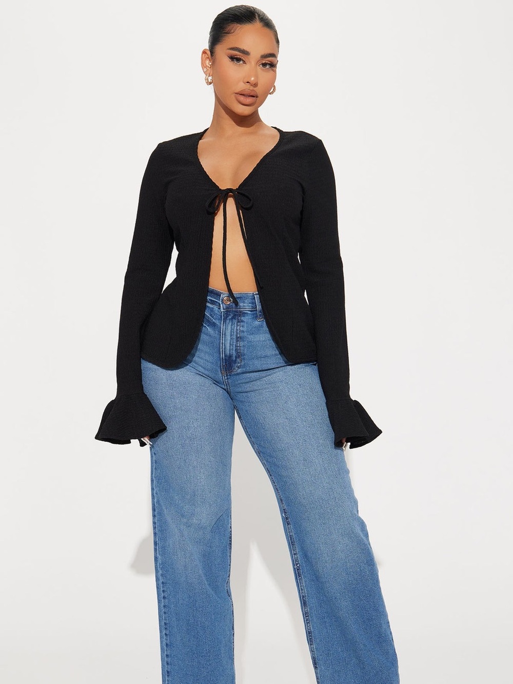 Fashion Nova Love Language Tie front Top